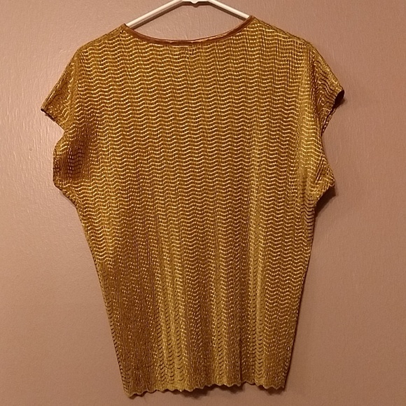 Kim Rogers Petite Large (PL) Gold Toned Top. - Picture 3 of 3